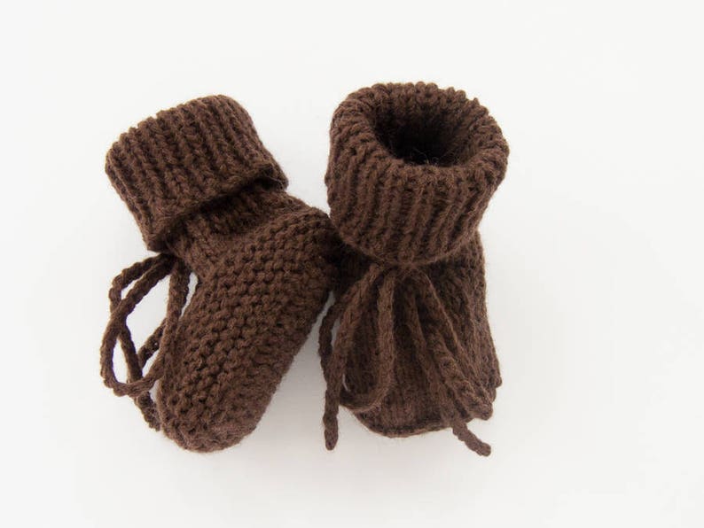 MADE TO ORDER/ Hand knitted baby booties/ Merino wool image 6