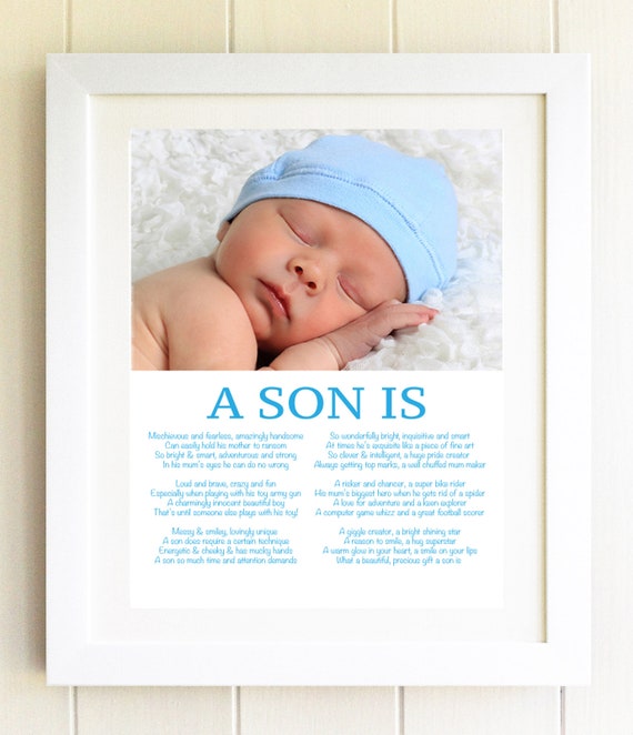 Son Photo Gift Plaque Baby Boy Frame Mummy Mum Image 0