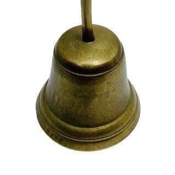 VINTAGE Brass Bell Hand Held Service Call Bell Ornate 6.5" Loud & Clear Ring / Vintage Brass Bell Gift / Ornate Bell / Decorative Brass