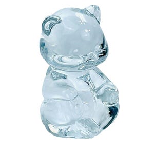 Vintage FENTON Crystal Clear Glass Teddy Bear Figurine 3.5&quot; Tall Art Glass Woodland Animal Creature Paperweight Vintage Home Decor Gift