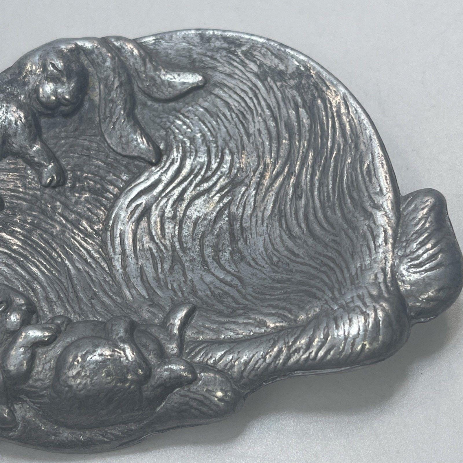 Vintage Arthur Court Bunny Rabbit Family Spoon Rest Trinket Dish Pewter ...