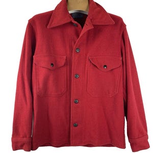 Vintage Pendleton Wool Jacket Shirt Men&#39;s SMALL Red 100% Pure Virgin Wool Gorpcore Shacket Made in USA Hipster Outdoors Hunting Camping Top
