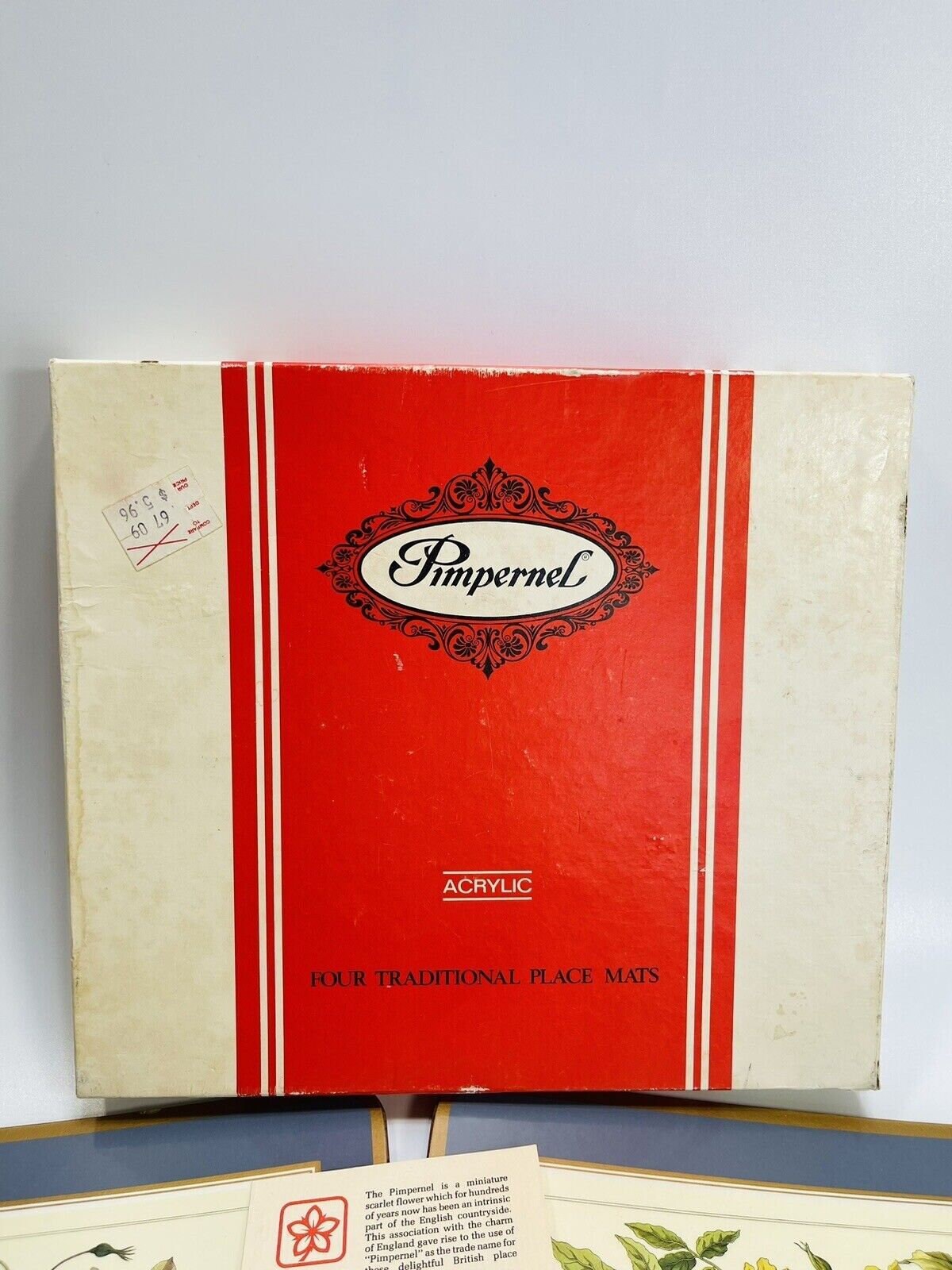 VINTAGE Pimpernel Floral Array Cork Backed Acrylic Placemats / Small