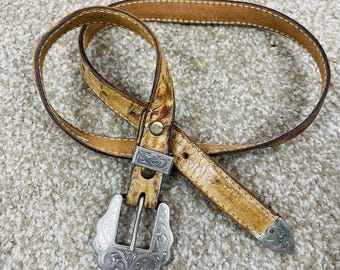 Vintage Mexican Sterling Silver Texas Ranger Belt: Beaded  display picture 1