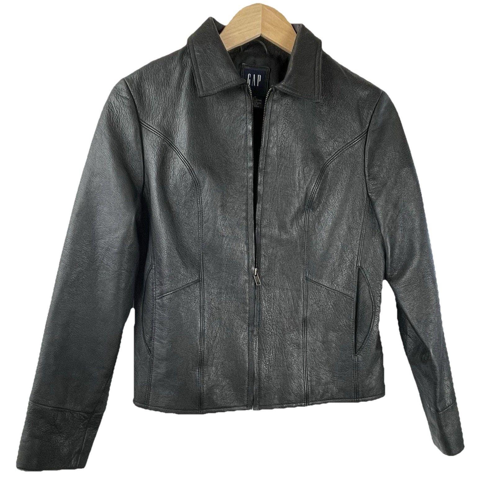 Gap Leather Jacket - Etsy Gap Leather Jacket - Etsy