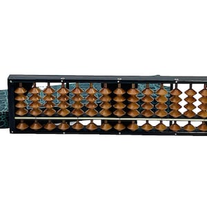 Vintage Chinese Wooden Abacus Asian Wood Bead 15 Slot Counting Tool in Original Sleeve Mini Wood Abacus