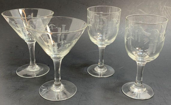 Vintage Noritake Bamboo Crystal Liquor Cocktail & Wine Cordial