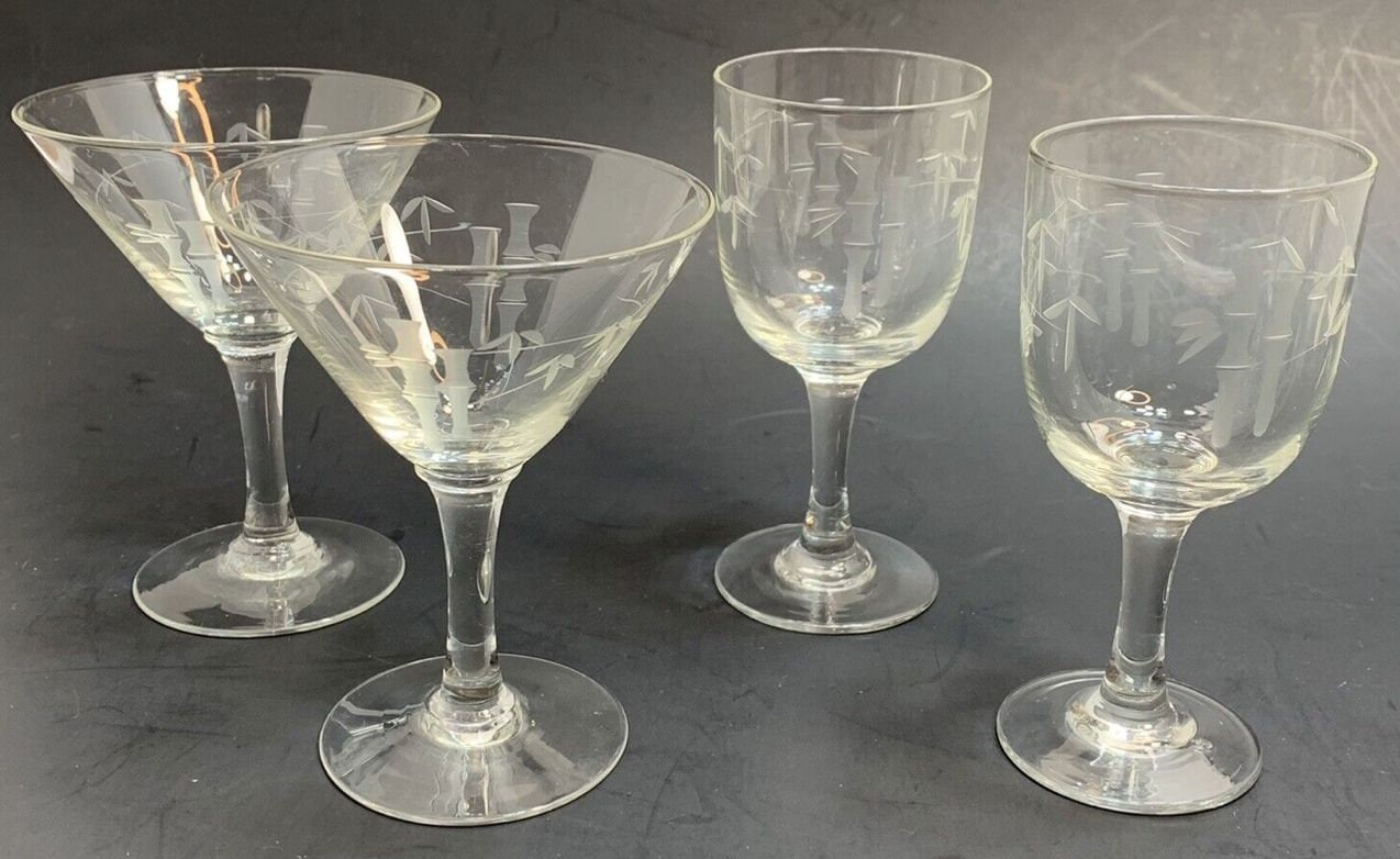 Vintage Noritake Bamboo Crystal Liquor Cocktail & Wine Cordial