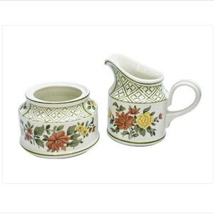 Vintage Villeroy & Boch SUMMER DAY Sugar Bowl and Creamer Summerday VITRO Porcelain Made Germany Cottagecore Feminine Dining Dishes