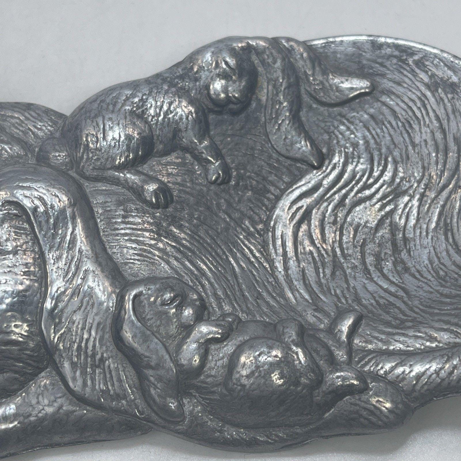 Vintage Arthur Court Bunny Rabbit Family Spoon Rest Trinket Dish Pewter ...