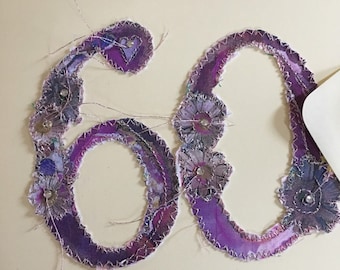 Fiddlestitch 60th Birthday Card, 60 Greetings Card, sixtieth