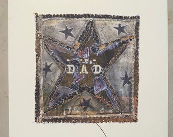 Fiddlestitch Fathers Day Card, Dad Star Card, Dad Birthday Card, personalised Star Card