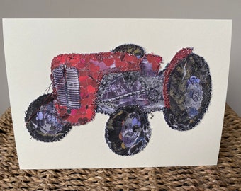 Fiddlestitch Massey Ferguson Red Tractor Greetings Card for Dad’s Birthday, Father’s Day and Tractor Lovers