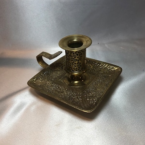 Brass Candleholder with Finger Loop handle