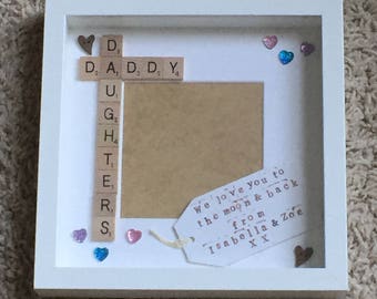 Daddy Daughter Frame, Personalised Scrabble Frame, Scrabble Art Frame, Scrabble Frame,