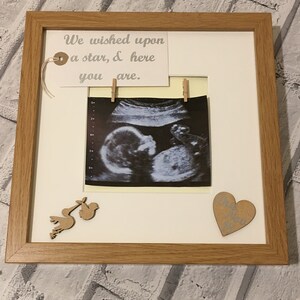 Wished upon a star Baby Scan Personalised Photo Frame, Baby Shower Gift, Customised Photo Frame, Baby Scan Frame, New Baby Gift