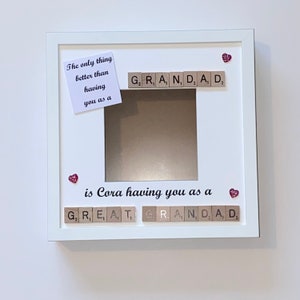 Grandad Great Grandad Scrabble Art Photo Frame, The Only Thing Better Than..., Gifts for Him, Christmas Present, Birthday Gift, Grandpa