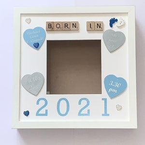 Baby Birth Details Photo Frame, New Baby, Baby Boy, Baby Girl, New Parents, Keepsake, Memory Frame