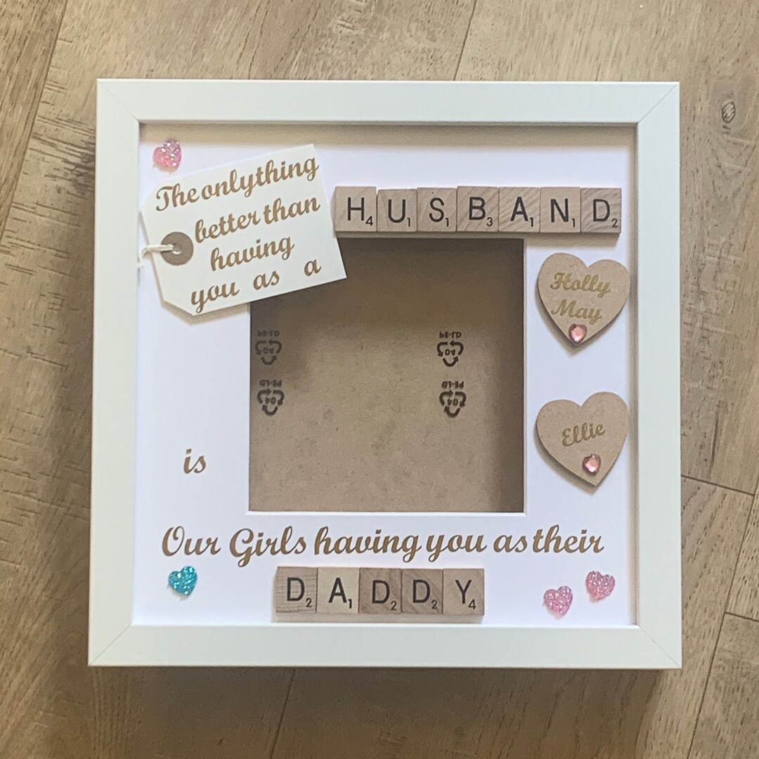 Daddy Scrabble Frame Personalised Scrabble Art Photo Frame, Gift for Dad - Etsy