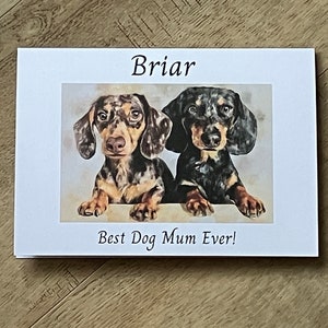 Pawsitively Perfect Muttertagskarte für die ultimative Hundemama. A4 Aquarell Art Bild personalisierte Hundemama Karte mit Umschlag.