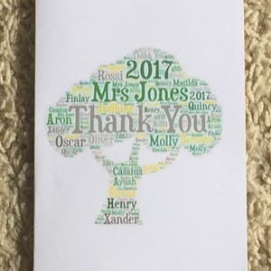 Family Tree A4 Typography Word Art Print (unframed)