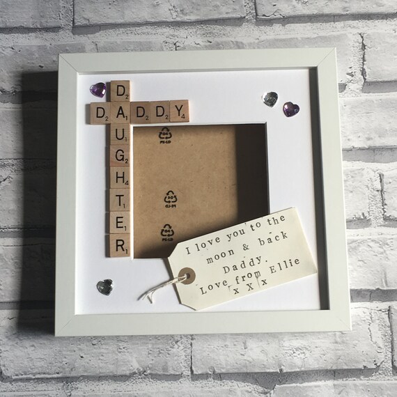 Daddy Daughter Frame Personalised Scrabble Image 0