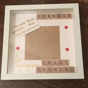 Grandad Great Grandad Scrabble Art Photo Frame, The Only Thing Better Than..., Gifts for Him, Christmas Present, Birthday Gift, Grandpa