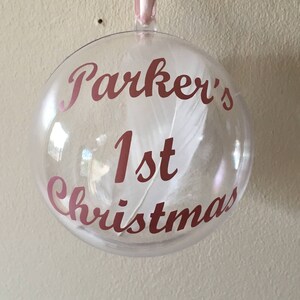Babies First Christmas Bauble, Tree Decoration, 1st Xmas Ornament, Memory Bauble, Personalised Bauble, Tree Ornament, Special Memory