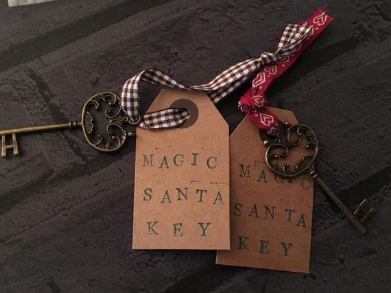 Pretty Inappropriate Santa's Magic Key for House with No Chimney Ornament, Christmas Ornament, Skeleton Key Santa Key, Santa Claus Decoration, Santas Key, Keys