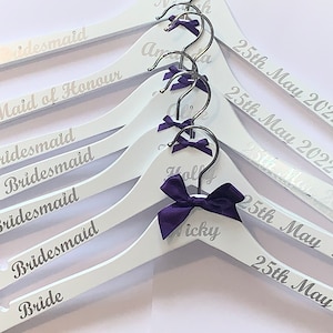 Wedding Hangers x10, Personalised, Bridesmaid Dress Hangers, Wedding Dress Hanger, Maid of Honour Hanger, Bridal Hanger, Dress Hanger