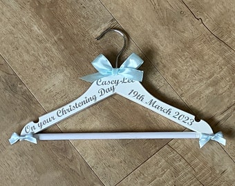 Christening Outfit Personalised Baby Hanger, Keepsake and Photo prop for Christening, New Baby, Naming ceremony, Nursery Decor