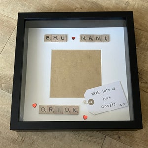 Nanna Pops Grandson, Personalised Scrabble Art Photo Frame, Grandparent Gift, Grandchild Gift, Scrabble Frame, Birthday Gift, Christmas Gift