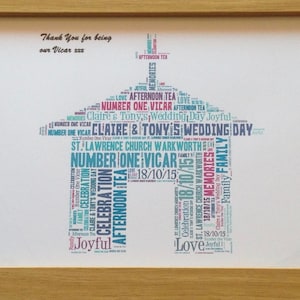 Typography Word Art A4 Framed Print, Word Art Print, Word Cloud Print, Personalised Print, Birthday Gift, Teacher Gift, Christmas present