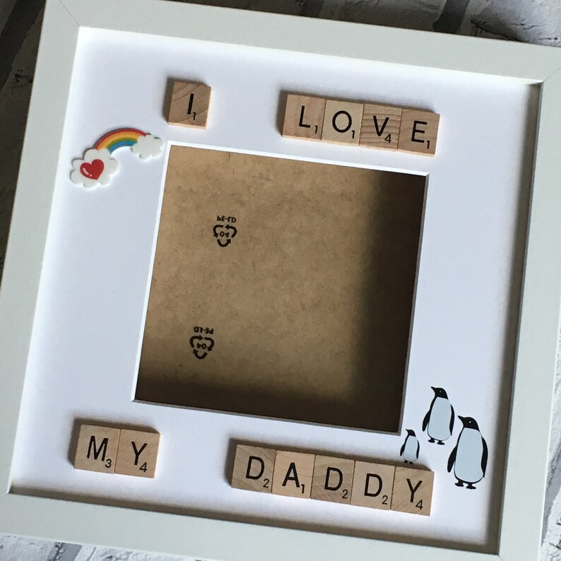 Daddy Scrabble Frame Personalised Scrabble Art Photo Frame, Father's Day Gift - Etsy