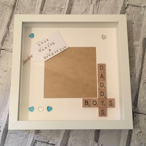 Daddy Son Frame, Daddy&#39;s Boy, Daddy&#39;s Boys, Father Friend, My Daddy, Personalised Scrabble Frame, Scrabble Art Frame, Scrabble Frame,