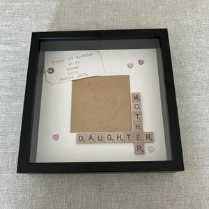 Mummy Daughter Frame, Mother Daughter, Mother&#39;s Day Present, Birthday Gift, Personalised Scrabble Frame for Mum for any occasion