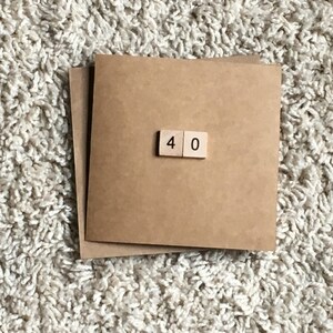 Carte d'anniversaire de Scrabble avec lettre 6 x 6", peut être faite pour tout âge, anniversaire, anniversaire spécial, numéros de Scrabble