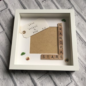 Grandad&#39;s Stars, Angels or Monsters, Personalised Scrabble Frame, Scrabble Art Frame, Scrabble Frame,