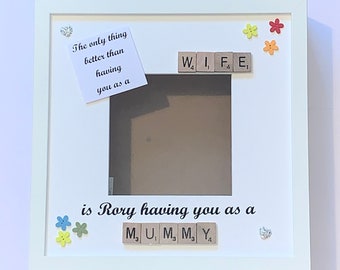 Personalised Wife to Mummy Scrabble Art Photo Frame