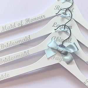 Wedding Personalised Hangers x 6, Bridesmaid Dress Hangers, Wedding Dress Hanger, Maid of Honour Hanger, Bridal Hangers, Bride's Hanger