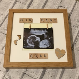Baby Scan, Our Baby,My Baby, Scrabble Art Personalised Photo Frame, Baby Shower Gift, Customised Photo Frame, Baby Scan Frame, New Baby Gift