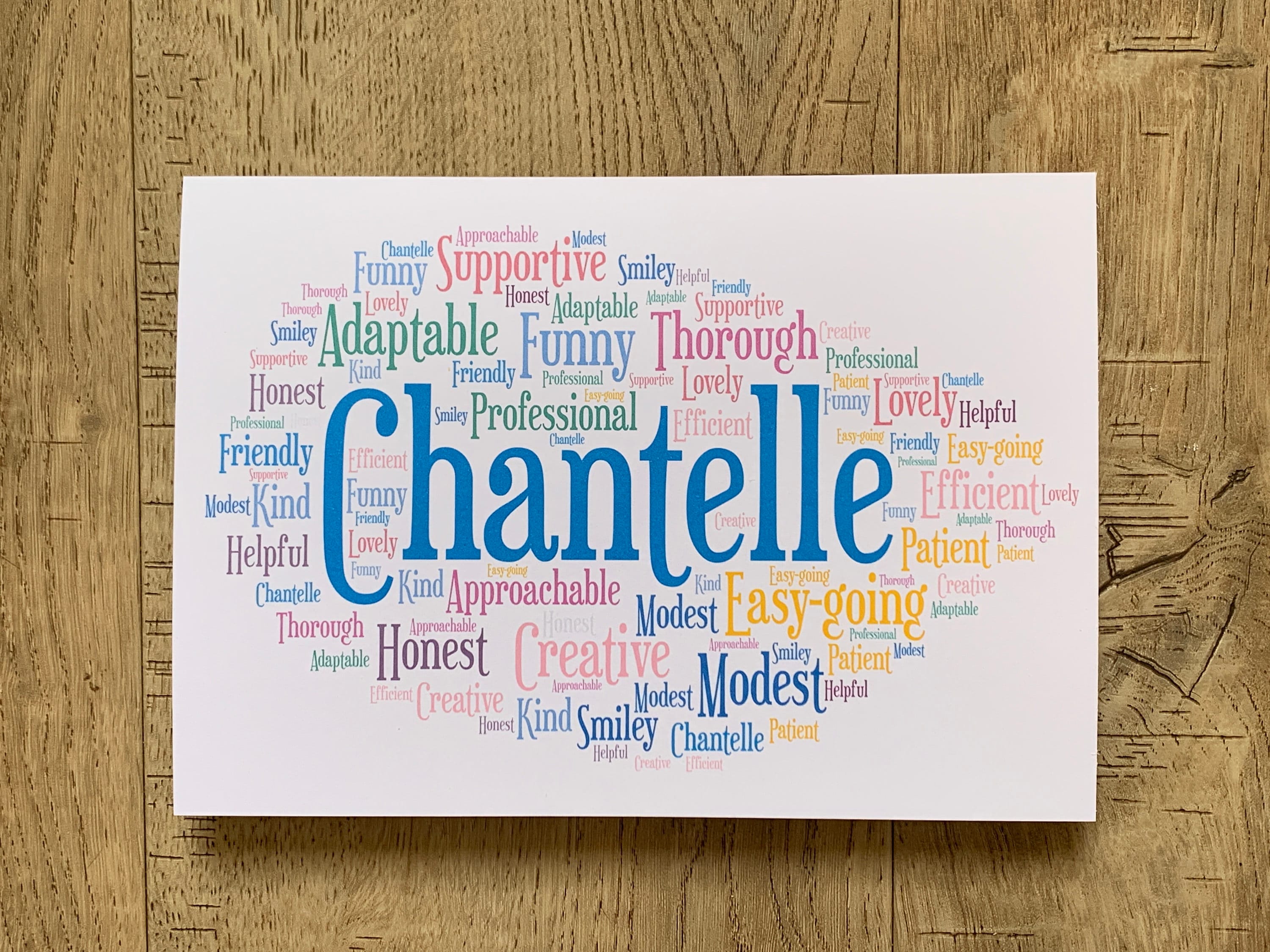 Word Cloud Greetings Card Word Art Card Personalised Card Etsy UK