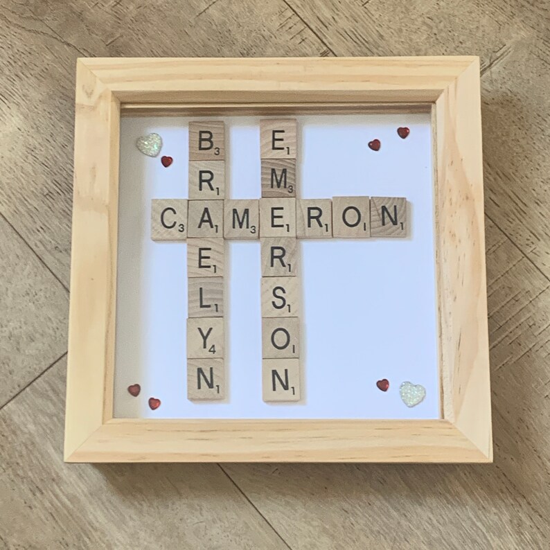 Scrabble Art Frame Scrabble Names frame Scrabble Frame Etsy