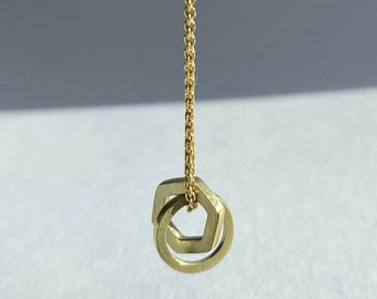 Pendant 585 gold, two rings