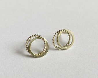 Earrings with two circles made of 585 gold