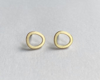 750 gold ring stud earrings
