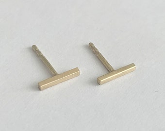 Bar stud earrings 750 gold