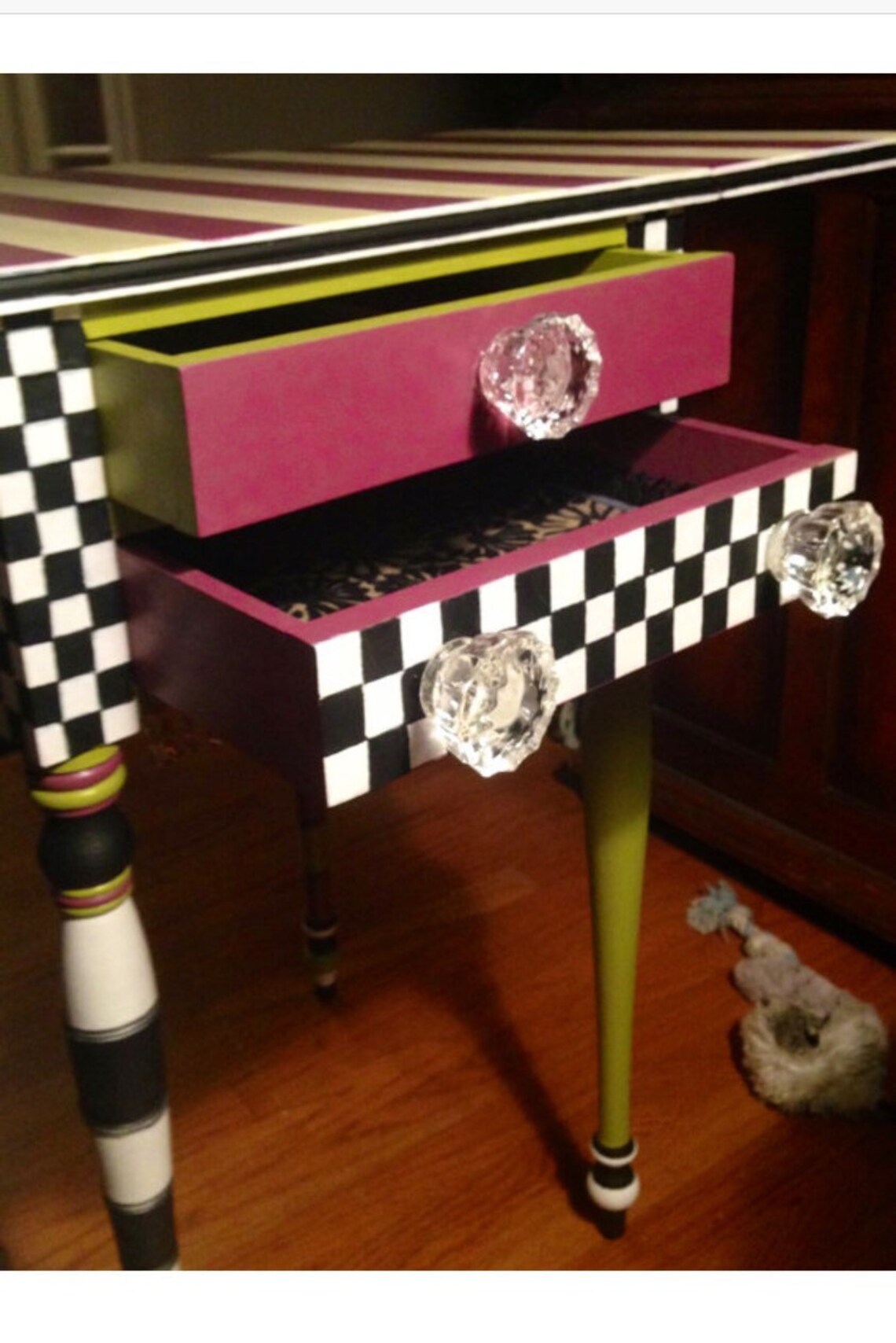 Antique Whimsical Fold Down Table . Hand Painted Over Sized Etsy