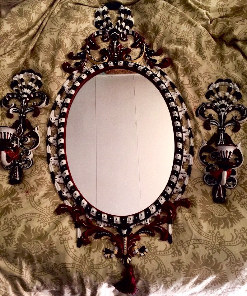 Mirror and matching Sconces . Made to order .wall hangings of Etsy