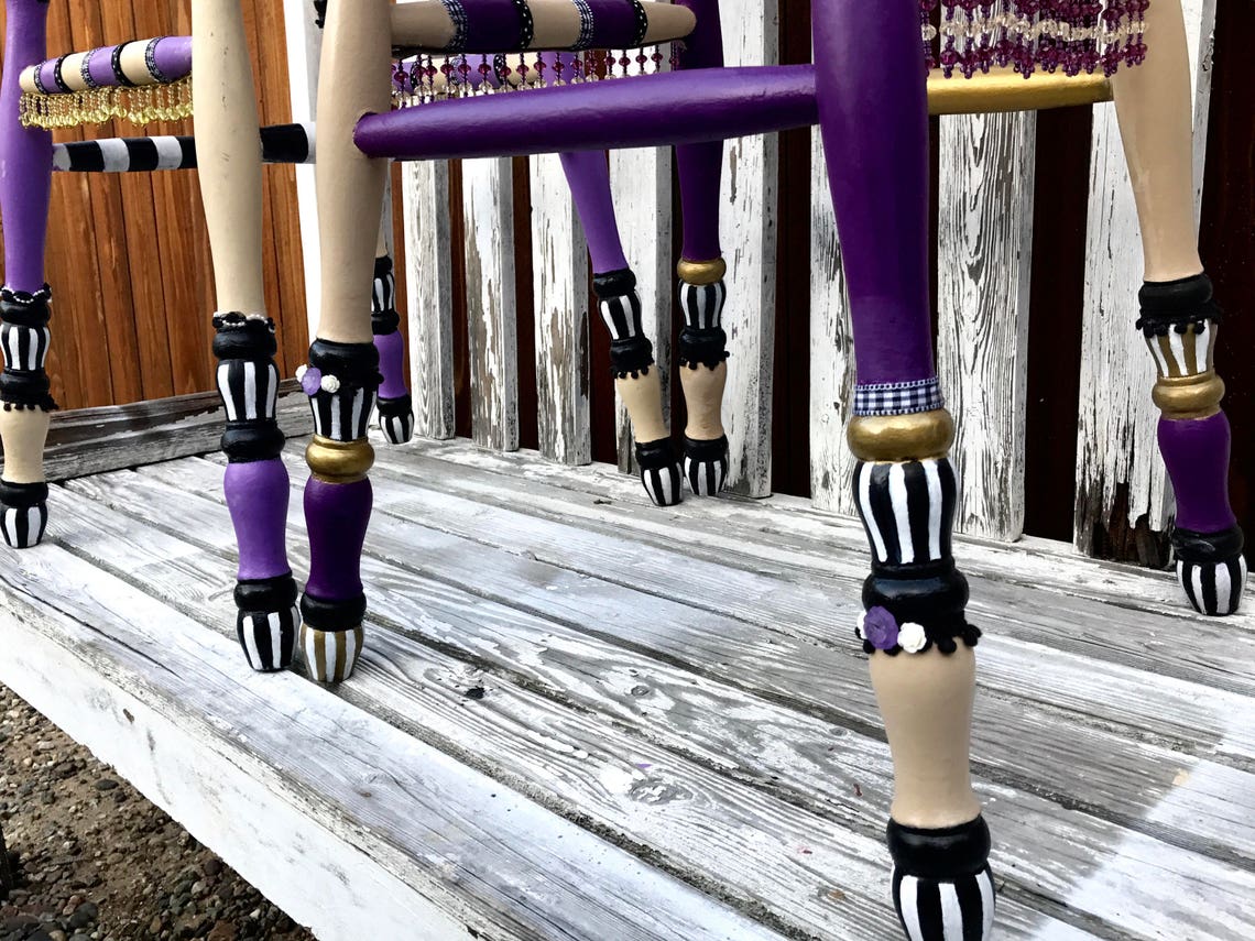Whimsical Outrageously Fun Bar Stools Checkerboard B&w Etsy